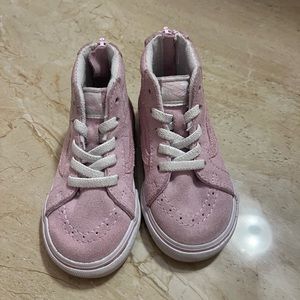 Light pink suede vans. Toddler size 7. Suede.